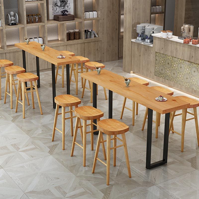 Solid Wood Bar Dining Table Rectangle Industrial Bar Table with Sled Base Clearhalo 'Bar Furniture' 'Bar Tables' 'bar_tables' 'furn' 'furn_bar_tables' 'Furniture' 'furniture_bar_tables' 'Kitchen & Dining Furniture' 1200x1200_0a8509b3-fae8-4bef-9f72-656be3dd5901