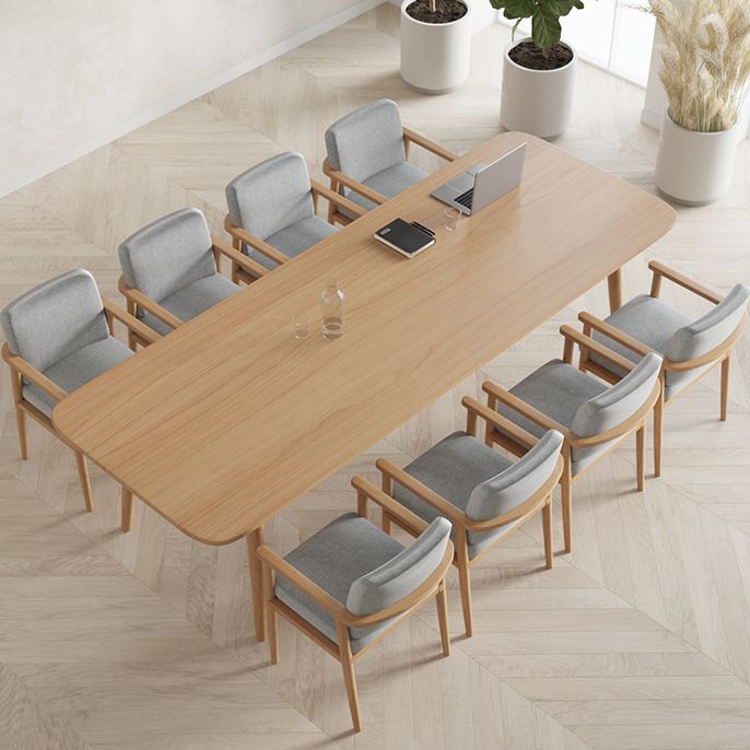 Contemporary Solid Wood Executive Desk Curved Natural Office Desk Clearhalo 'furn' 'furn_office_desk' 'Furniture' 'Office Desks' 'Office Furniture' 'office_desk' 1200x1200_0a853252-4302-4132-9c35-12d3204ed5c8