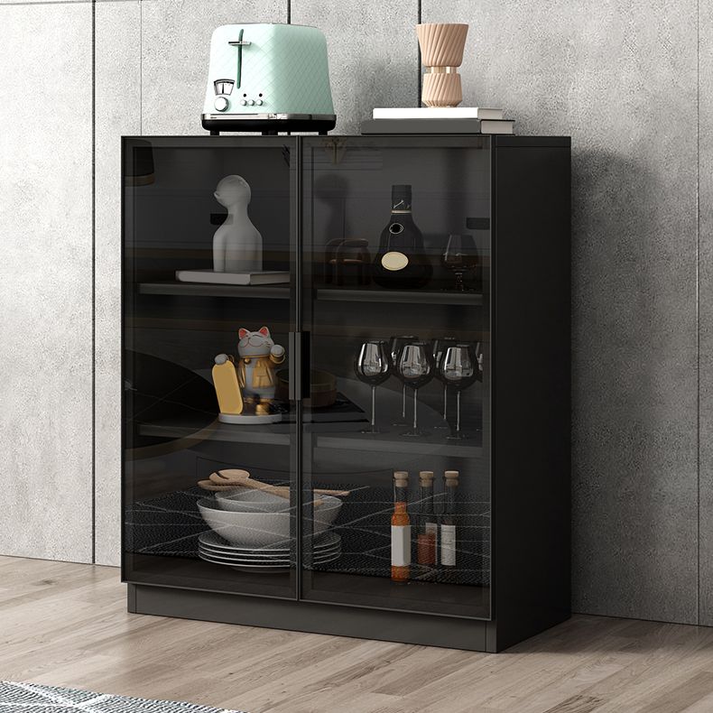 Contemporary Style Sideboard Wood Glass Doors Side Board with Cabinets Clearhalo 'buffet_sideboard' 'Buffets & Sideboards' 'furn' 'furn_buffet_sideboard' 'Furniture' 'Kitchen & Dining Furniture' 1200x1200_0a85c507-d718-4eef-bbe9-96b1b2a999a6
