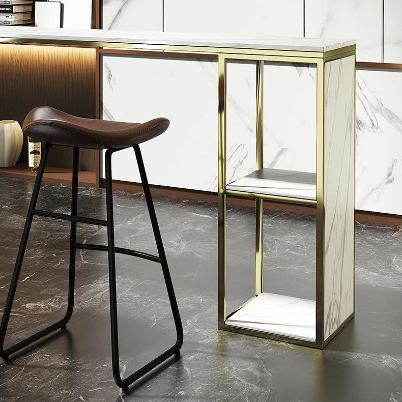 Tavolo da bar in pietra glam rettangolo tavolo da pranzo con doppio piedistallo per balcone