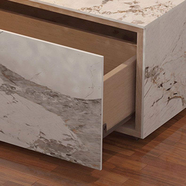 Glam marmeren accenttafel nachtkastje bedkast met laden