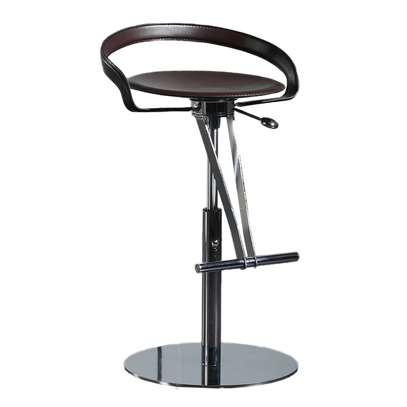 Armless Bar Stools Adjustable Height Dining Stool with Metal Base