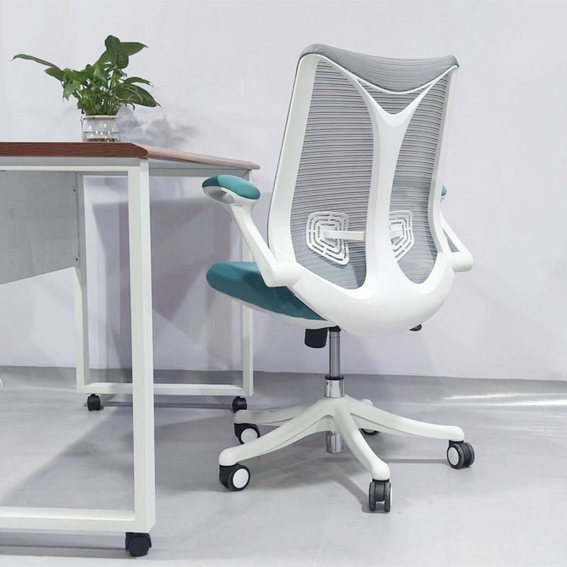 Contemporary Swivel Chair Flip-Up Armrest Mesh Mid-Back Office Chair Clearhalo 'furn' 'furn_office_chair' 'Furniture' 'Office Chairs' 'Office Furniture' 'office_chair' 1200x1200_0a872a4d-53c8-45b6-9eca-5648f0aff964