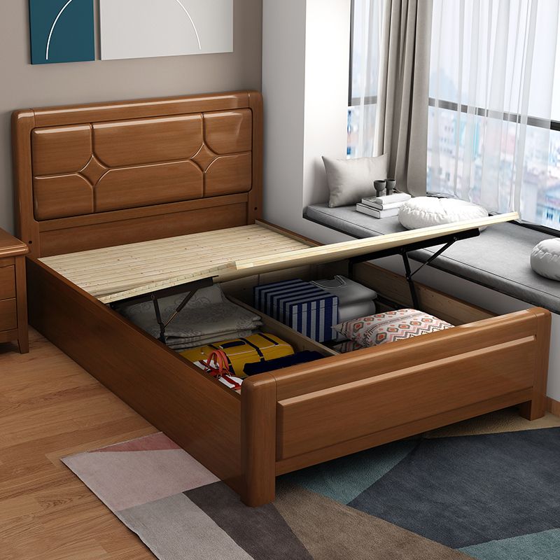 Cabecero de madera maciza Cama estándar Cama rectangular con patas personalizadas