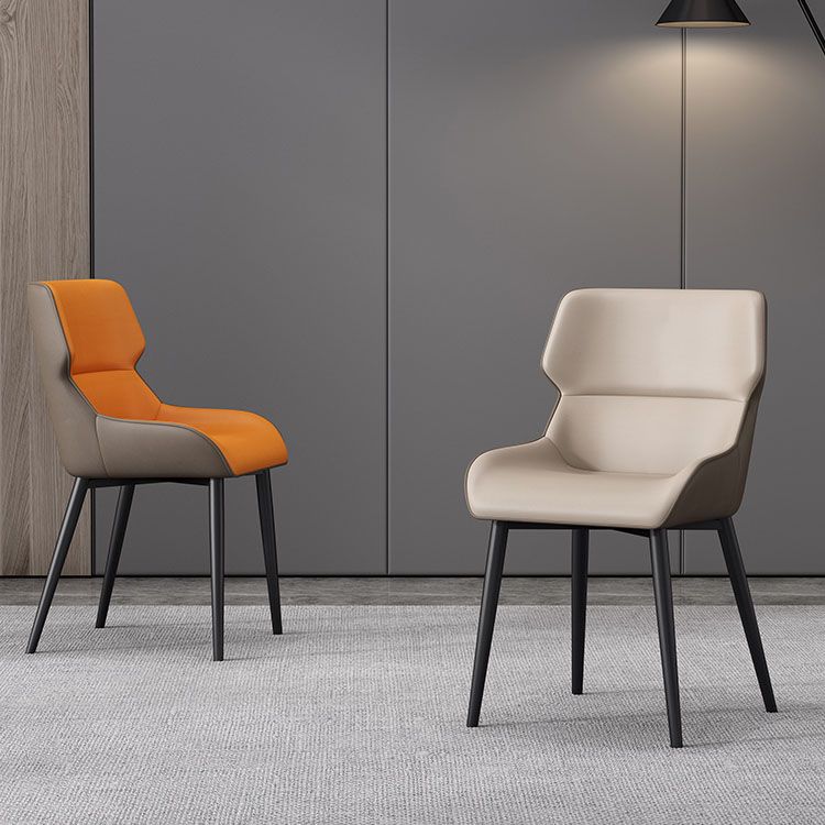 Industrial Wingback Armless Dining Chair PU Leather Dining Chairs for Home Clearhalo 'Dining Chairs' 'Dining Tables & Seating' 'dining_chair' 'furn' 'furn_dining_chair' 'Furniture' 'furniture_dining_chair' 'Kitchen & Dining Furniture' 1200x1200_0a8b445d-2c12-4b6f-8e4e-121cc4ccbc2a