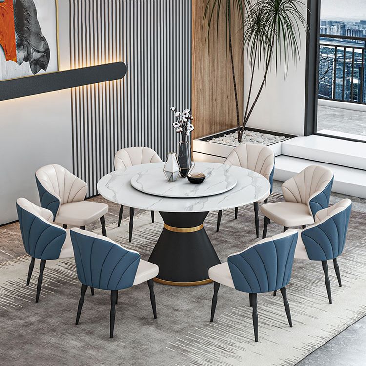 1/2/7/9 Pcs Metal Contemporary Dining Room Set with Round Table Dinette Set Clearhalo 'Dining Room Sets' 'Dining Tables & Seating' 'dining_room_set' 'furn' 'furn_dining_room_set' 'Furniture' 'furniture_dining_room_set' 'Kitchen & Dining Furniture' 'kitchen&dining_furn' 'kitchen' 1200x1200_0a8b73b9-63bb-4559-b1ff-244cdd279cc9