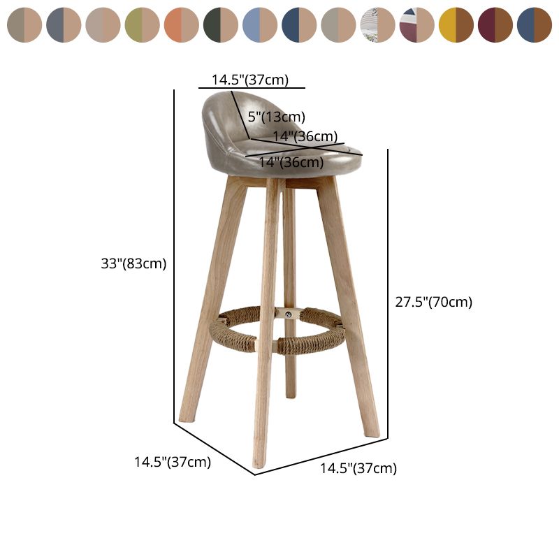 27.56" Wood Scandinavian Kitchen Dining Room Armless Stool Low Back Bar Stool Clearhalo 'Bar Furniture' 'Bar Stools' 'bar_stools' 'furn' 'furn_bar_stools' 'Furniture' 'furniture_bar_stools' 'Kitchen & Dining Furniture' 1200x1200_0a8d1217-45b0-49f7-b855-a03574120461