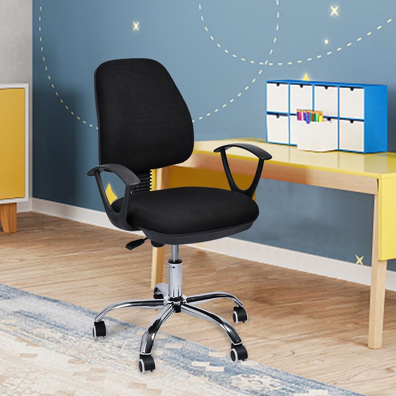 Contemporary Arm Chair Adjustable Seat Height Fixed Arms Black Office Chair Clearhalo 'furn' 'furn_office_chair' 'Furniture' 'Office Chairs' 'Office Furniture' 'office_chair' 1200x1200_0a8d4152-cf59-4dfb-9700-a51b256f048d