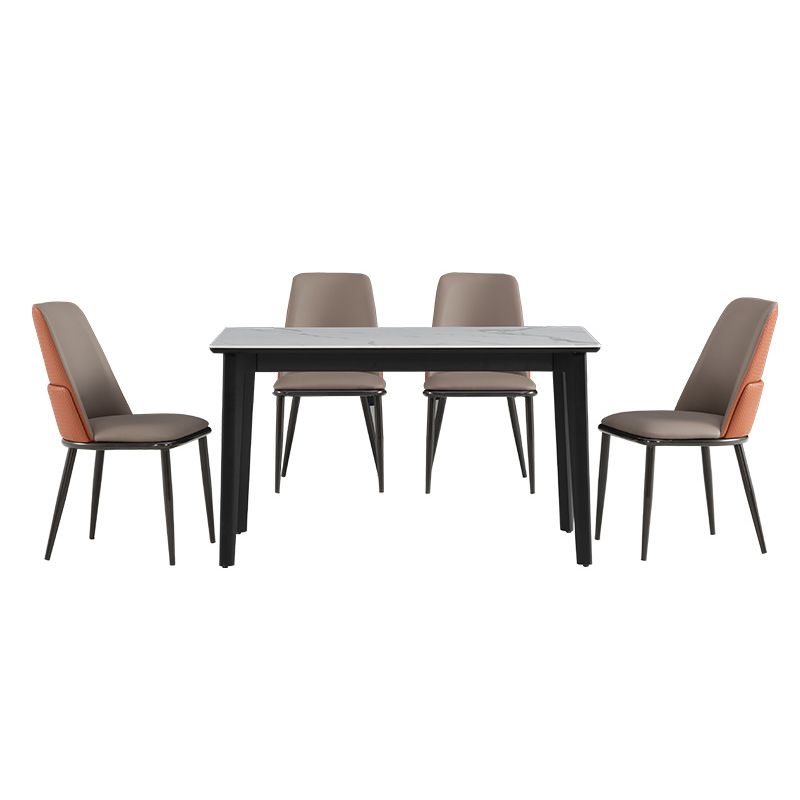 1/5/7 Pieces Modern Sintered Stone White Rectangle Dining Set for Home