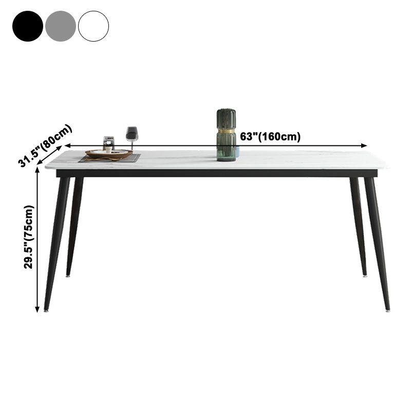 Industrial Sintered Stone Dining Table 4 Legs Metallic Base Rectangle Table for Home Clearhalo ' dining_table' 'Dining Tables & Seating' 'Dining Tables' 'furn' 'furn_dining_table' 'Furniture' 'furniture_dining_table' 'Kitchen & Dining Furniture' 'kitchen&dining_furn' 'kitchen' 'kitchen_dining_table' 1200x1200_0a9119f0-a49f-45f1-84fa-8318045ab74f