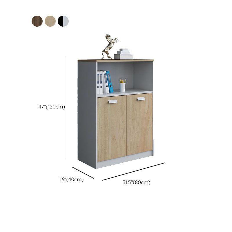 Babor de archivos de madera de archivos verticales modernos de mediados de siglo