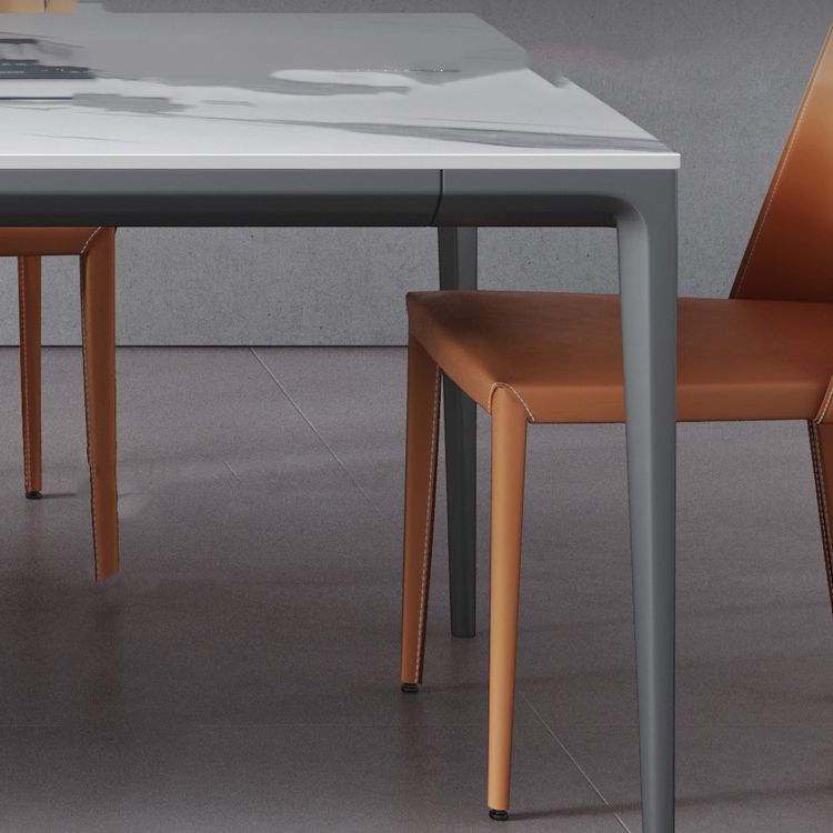 Polished Finish Stone Top Dining Table Set 1/2/4/5/7 Pieces Modern Dinette Set