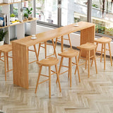 Modern Rectangle Bar Dining Table Double Pedestal Wood Bar Height Table in Brown Clearhalo 'Bar Furniture' 'Bar Tables' 'bar_tables' 'furn' 'furn_bar_tables' 'Furniture' 'furniture_bar_tables' 'Kitchen & Dining Furniture' 'kitchen&dining_furn' 'kitchen' 1200x1200_0a9650dc-4c33-46af-9f0d-a5291b7ab258