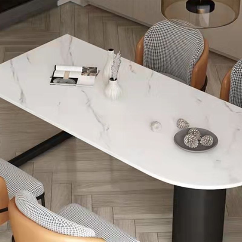 シンプルさのスタイルダイニングテーブルストーンダブルペデスタルホーム家具