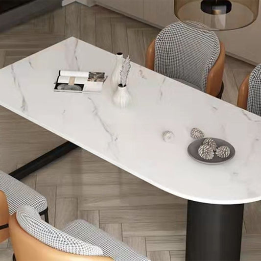 シンプルさのスタイルダイニングテーブルストーンダブルペデスタルホーム家具