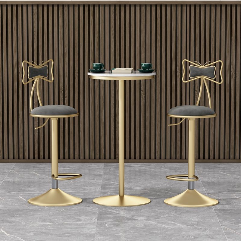 Glam Liftable Backrest Counter Stool Iron Household Bar Stool with Cushion Clearhalo 'Bar Furniture' 'Bar Stools' 'bar_stools' 'furn' 'furn_bar_stools' 'furniture_bar_stools' 'Kitchen & Dining Furniture' 'kitchen&dining_furn' 'kitchen' 'kitchen_furn' Furniture' 1200x1200_0a97043a-210c-4115-81b4-71961ef1d588