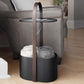 Contemporary Drum End Table with Storage, Metal Oval End Table