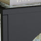 59"H Contemporary Sideboard Cabinet with Metallic Glass Doors Kitchen Cabinets