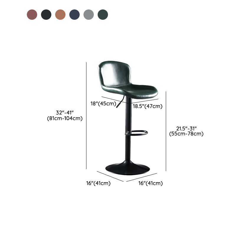 Faux Leather Barstools Adjustable Height Swivel Barstool with Footrest Clearhalo 'Bar Furniture' 'Bar Stools' 'bar_stools' 'furn' 'furn_bar_stools' 'Furniture' 'Kitchen & Dining Furniture' 1200x1200_0a9b38c1-9fc5-429d-8cc7-2697bbbac3d2