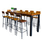 Wood Top Bar-height Table Black and Metal Legs Bar Table for Patio Use Clearhalo 'Bar Furniture' 'Bar Tables' 'bar_tables' 'furn' 'furn_bar_tables' 'Furniture' 'Kitchen & Dining Furniture' 1200x1200_0a9d21fa-d731-4597-98b3-bf1868554d00