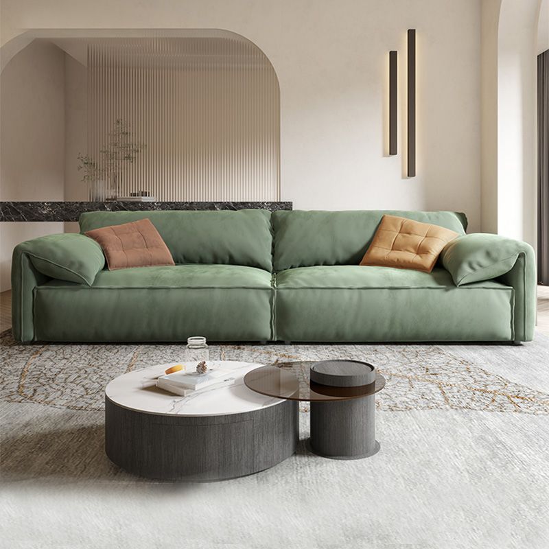 静止したスリップカバーリビングルーム枕トップアームグリーンクッションソファ