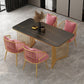 Rectangle Stone Dining table Gold Frame Traditional Luxury Double Pedestal Table Clearhalo 'Dining Tables & Seating' 'Dining Tables' 'dining_table' 'furn' 'furn_dining_table' 'Furniture' 'furniture_dining_table' 'Kitchen & Dining Furniture' 'kitchen' 'kitchen_dining_table' 1200x1200_0a9e9cba-a6cc-4a3d-9647-d11a61845bec