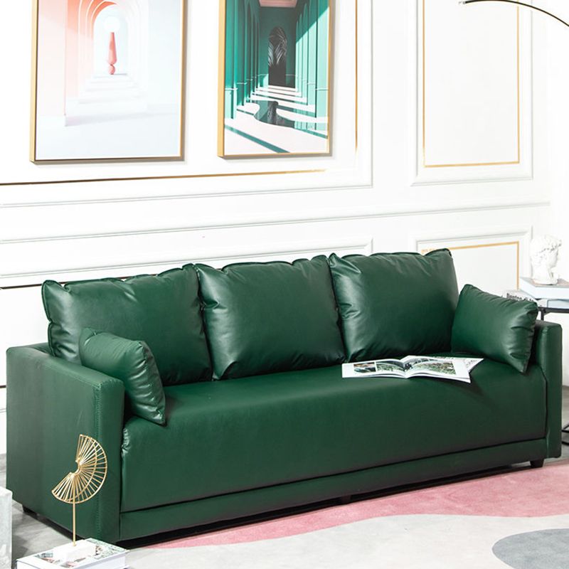 3 posti da 27,5 "H divano a braccio quadrato in pelle finta per soggiorno