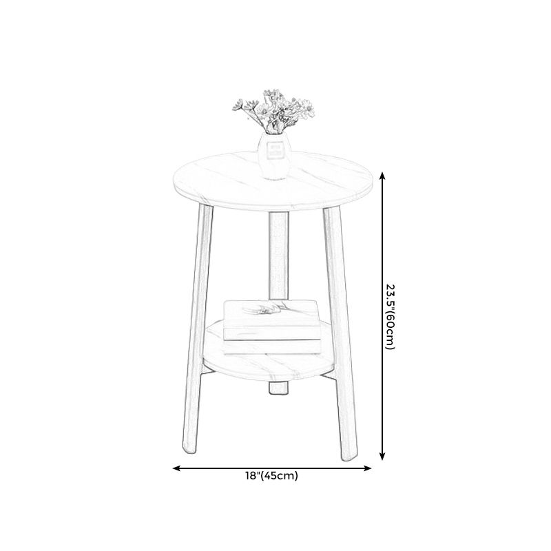 3 Legs Base Design Cocktail Table Brown/white/black Wood-paneled Round Coffee Table Clearhalo 'Coffee & Accent Tables' 'End & Side Tables' 'end_side_table' 'end_side_tables' 'furn' 'furn_end_side_tables' 'Furniture' 'furniture_end_side_table' 'Living Room Furniture' 1200x1200_0a9ed6e5-d8e0-4589-89cd-3ef8a1e0b158