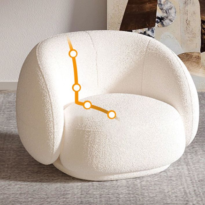 Skandinavisches Sofa Stoff weiß Wohnzimmer Smoking Armkissen gebogener Sofa