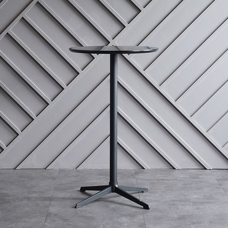 Industrial Aluminium Bar Dining Table Round Indoor Bistro Table with Engineered Wood Top Clearhalo 'Bar Furniture' 'Bar Tables' 'bar_tables' 'Furniture' 'furniture_bar_tables' 'Kitchen & Dining Furniture' 1200x1200_0aa42aa6-524e-4879-8172-4e40953b0eae