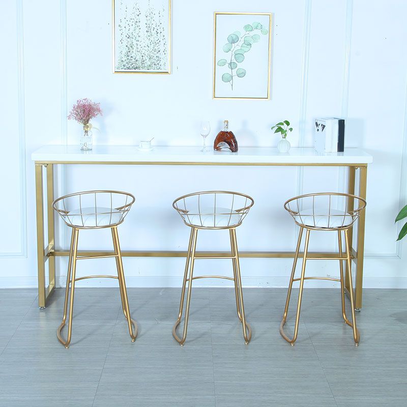 Juego de mesa de Pub rectangular moderna de 1/4 piezas, mesa de mostrador de madera con taburetes altos