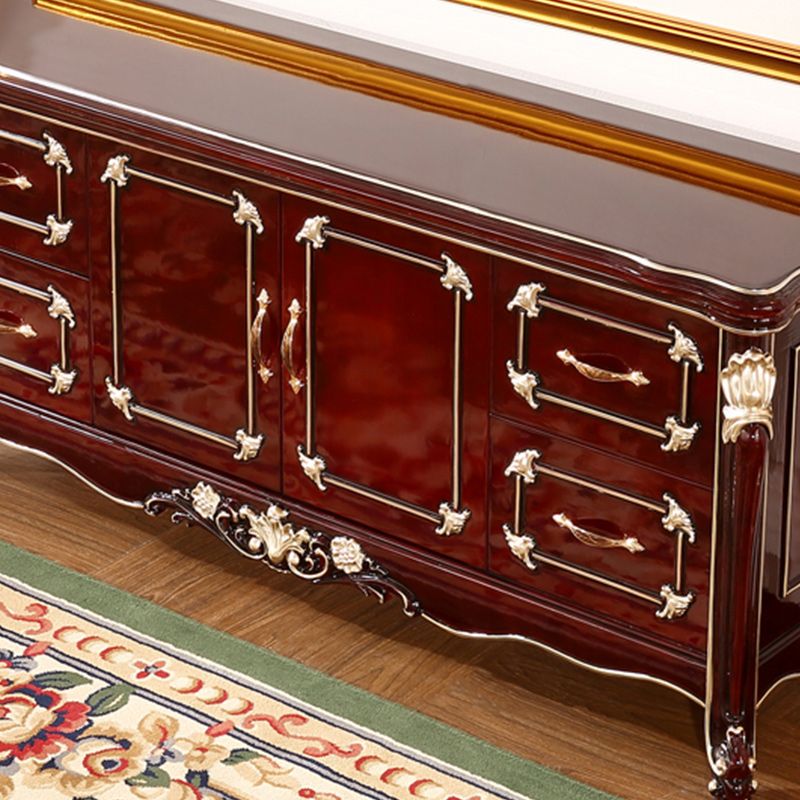 Sideboard glam sideboard in legno in gomma con porta e cassetto per soggiorno