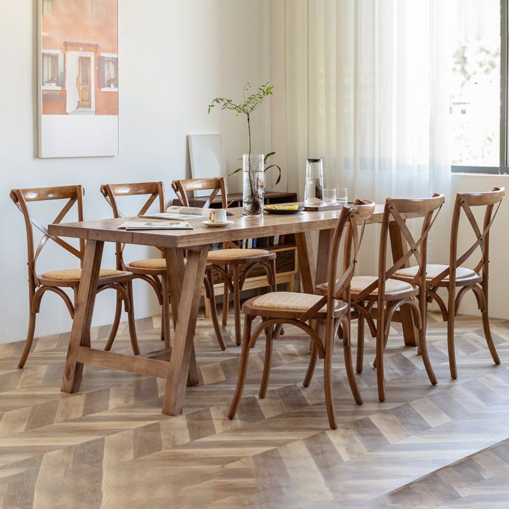 Ensemble de salle à manger moderne 1/2/5/7 pièces, ensemble de dinette à double piédestal en bois massif
