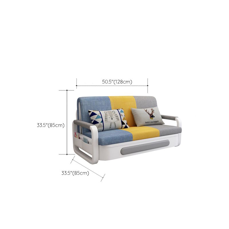 Contemporary Upholstered Sleeper Sofa Loose Back Fabric Sofa Bed Clearhalo 'furn' 'furn_futons' 'Furniture' 'Futons & Daybeds' 'Futons' 'Living Room Furniture' 1200x1200_0aa8f0e1-1f0e-4352-acb9-62d660d9f4ce