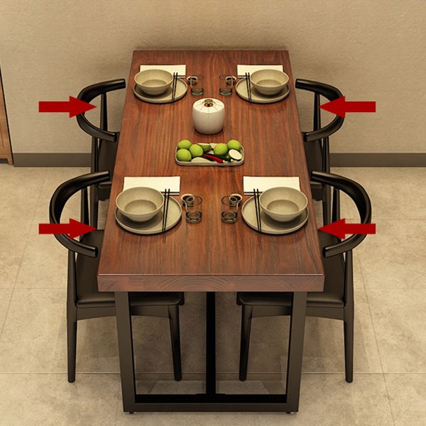 Tavolo da pranzo rettangolare con base nera Tavolo industriale in legno di pino per cucina