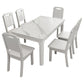 Rectangle Mid-Century Dining Table White Sintered Stone Fixed Table Clearhalo ' dining_table' 'Dining Tables & Seating' 'Dining Tables' 'furn' 'furn_dining_table' 'Furniture' 'furniture_dining_table' 'Kitchen & Dining Furniture' 'kitchen&dining_furn' 'kitchen' 'kitchen_dining_table' 1200x1200_0aadd46c-e972-4bb3-86ea-efc0a51fbaed