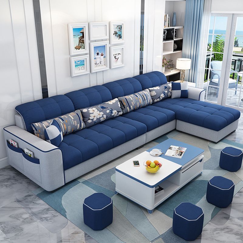 Modern Square Arm Sectionals 106.3"L High Back Sofa and Chaise with Storage Clearhalo 'furn' 'furn_sectionals' 'Furniture' 'furniture_sectionals' 'kitchen' 'kitchen_sectionals' 'Living Room Furniture' 'Sectionals' 1200x1200_0aaf1db9-479d-4a2c-9537-cb9b39013c79