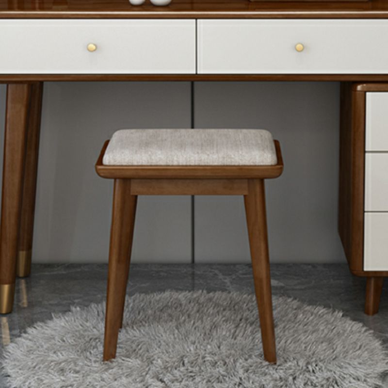 Modern Style Rubber Wood Vanity Table with 6 Drawers Dressing Table