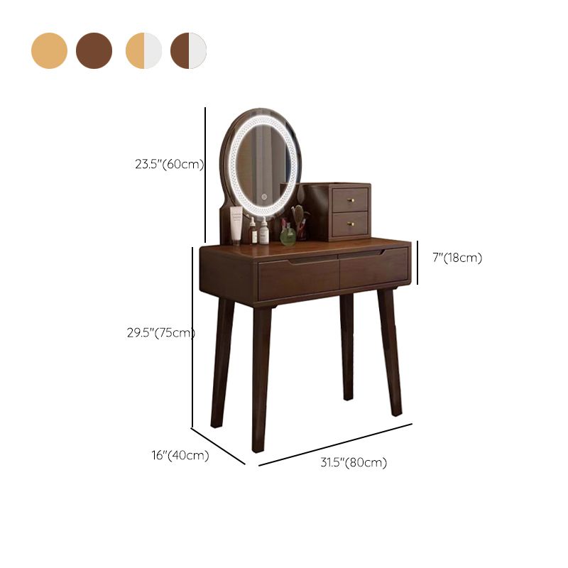 Scandinavian Vanity Makeup Table Set Rubberwood Dressing Table Stool Set Clearhalo 'Bedroom Furniture' 'furn' 'furn_makeup_vanities' 'Furniture' 'Makeup Vanities' 'makeup_vanities' 1200x1200_0aafbc9f-cb2e-4fb0-b3d4-bd61f8dcb18d