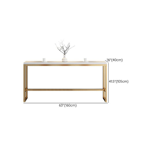 Glam Style Rectangle Bar Table Golden Base for Milk Tea Shop Clearhalo 'Bar Furniture' 'Bar Tables' 'bar_tables' 'furn' 'furn_bar_tables' 'Furniture' 'Kitchen & Dining Furniture' 1200x1200_0ab05433-4594-43e0-b35b-398fc9f324ce