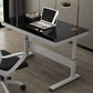 Zeitgenössischer Stand Desk Converter White Metal Trestle Base Desk für Büro