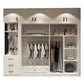 Contemporary Wardrobe White Colour Wooden Wardrobe Closet With 2 Drawers Clearhalo 'Armoires & Wardrobes' 'armoires_wardrobes' 'Bedroom Furniture' 'furn' 'furn_armoires_wardrobes' 'Furniture' 1200x1200_0ab2ea2f-a7eb-494c-86a6-a73ce43126f5