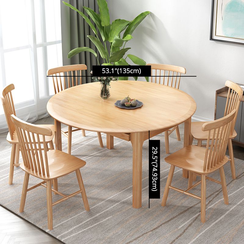 Modern Solid Wood Round Dining Room Set Space-Saving Design Dining Table Furniture Clearhalo 'Dining Room Sets' 'Dining Tables & Seating' 'dining_room_set' 'furn' 'furn_dining_room_set' 'Furniture' 'furniture_dining_room_set' 'Kitchen & Dining Furniture' 'kitchen&dining_furn' 'kitchen' 1200x1200_0ab2f0ff-7ca2-4382-9324-7e278b73729d
