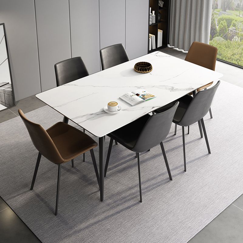 Industrial Style Sintered Stone Dining Carbon Steel Base Rectangle Table for Home Clearhalo ' dining_table' 'Dining Tables & Seating' 'Dining Tables' 'furn' 'furn_dining_table' 'Furniture' 'furniture_dining_table' 'Kitchen & Dining Furniture' 'kitchen&dining_furn' 'kitchen' 'kitchen_dining_table' 1200x1200_0ab39cbe-c0bf-4648-aa2a-0778fe30d0fb