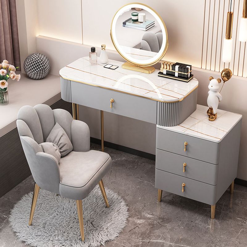 Table du maquillage en pierre Table de bureau en métal et commode en bois d'ingénierie