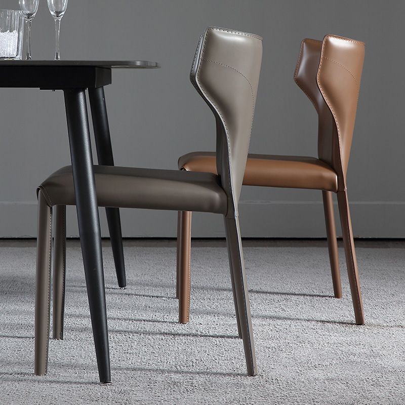 Modern Chair Dining Armless Wingback Chair for Kitchen with Metal Legs Clearhalo 'Dining Chairs' 'Dining Tables & Seating' 'dining_chair' 'furn' 'furn_dining_chair' 'Furniture' 'furniture_dining_chair' 'Kitchen & Dining Furniture' 1200x1200_0ab623cc-4d7f-4ceb-8a3a-1adda31ad2c9