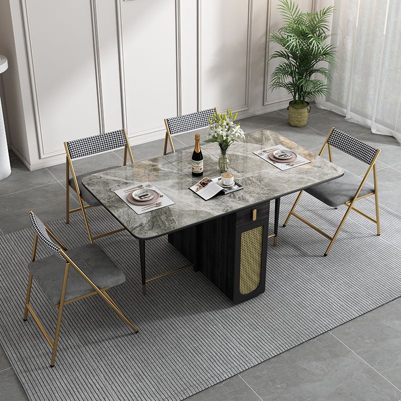 59'' Sintered Stone Top Dining Table Foldable Rectangle Table with Trestle Base Clearhalo ' dining_table' 'Dining Tables & Seating' 'Dining Tables' 'furn' 'furn_dining_table' 'Furniture' 'furniture_dining_table' 'Kitchen & Dining Furniture' 'kitchen&dining_furn' 'kitchen' 'kitchen_dining_table' 1200x1200_0ab6d6c0-431e-4987-96f5-6438d7a66f38