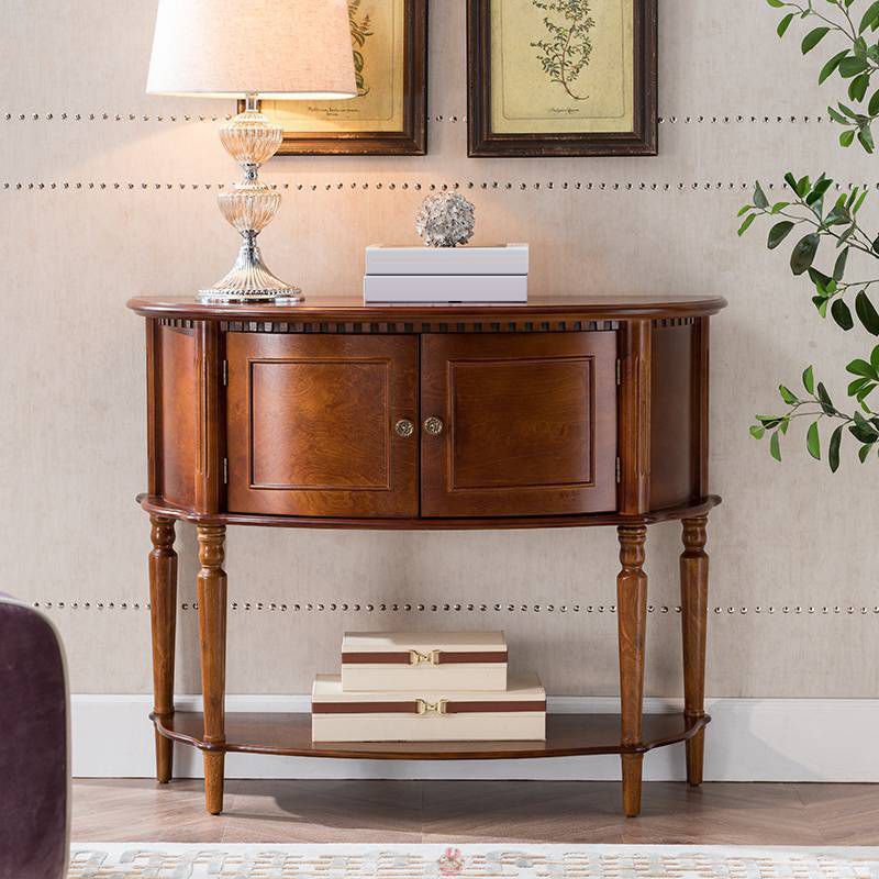 Tavolo di accento di legno vittoriano Mezza luna Console Table per Hall