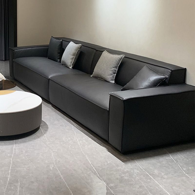 Vlekbestendige stationaire faux lederen woonkamer vierkante arm bank