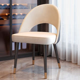 Glam Armless Dining Side Chair Black Metal Legs Open Back Dining Chairs